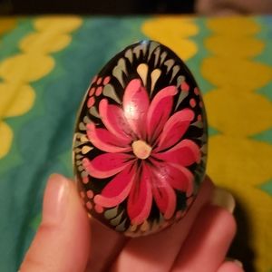 Vintage painted wooden egg